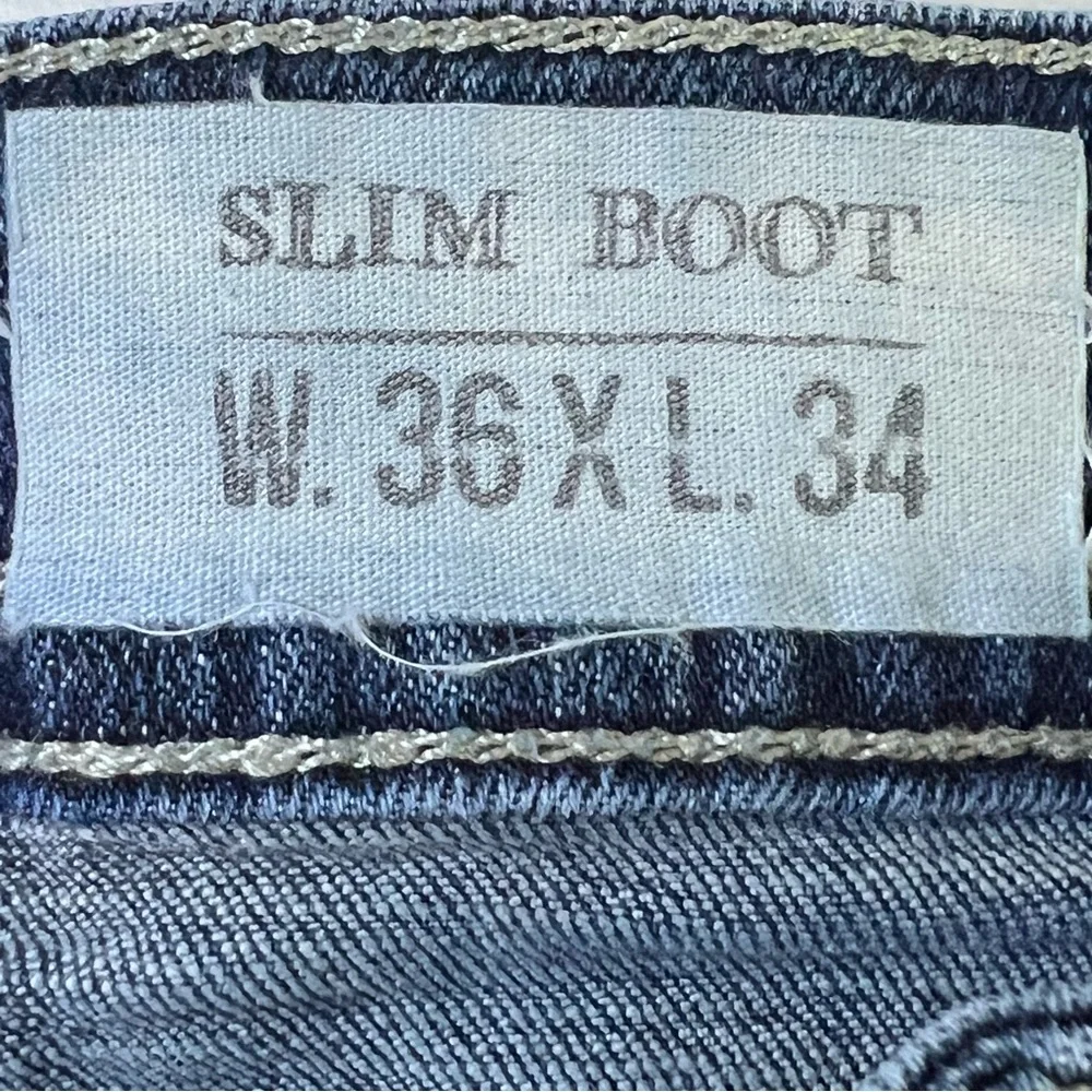 TK AXEL Men’s Slim Boot Medium Wash Jeans W/Embroidered & Flap Pockets 36 X 34 - Picture 12 of 14